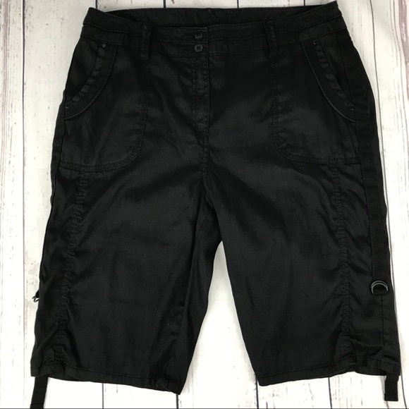 Chico's Pants - Chico’s Black Linen Blend Bermuda Shorts